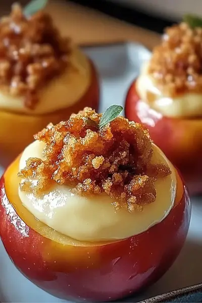 Cheesecake Stuffed Baked Apples