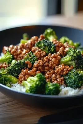 Honey Sriracha Ground Chicken and Broccoli