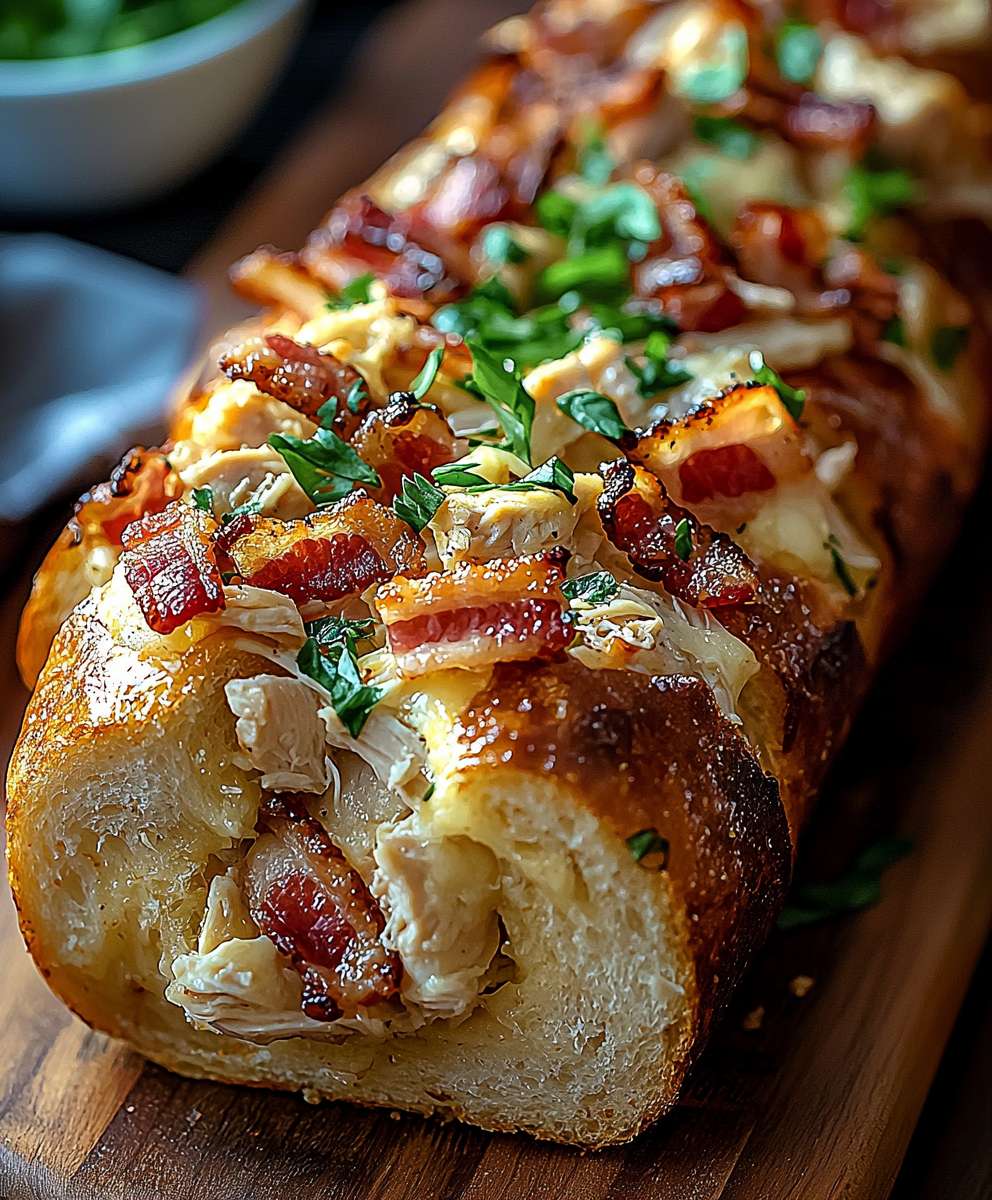 Chicken Bacon Ranch Stuffed Bread