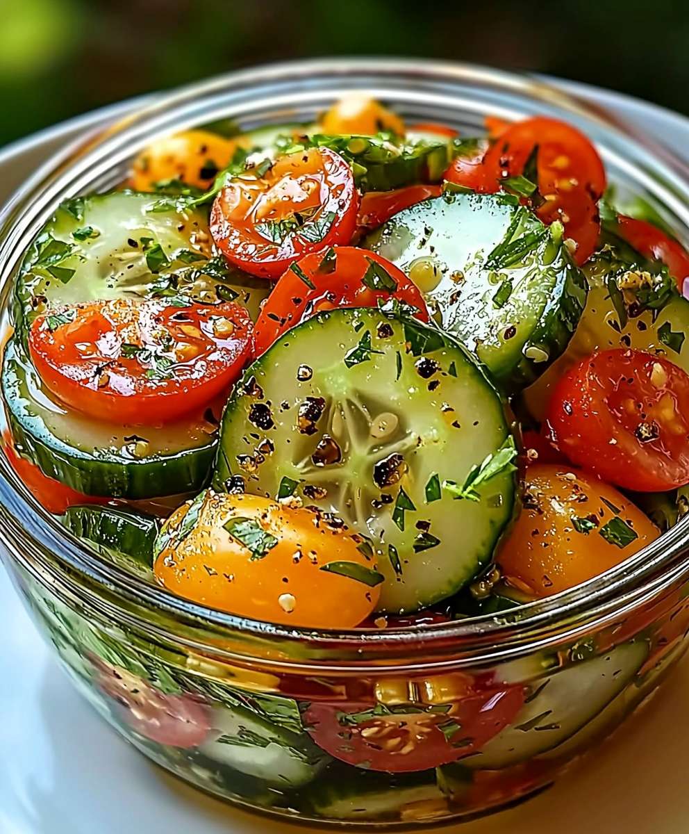 Marinated Cucumbers Onions Tomatoes