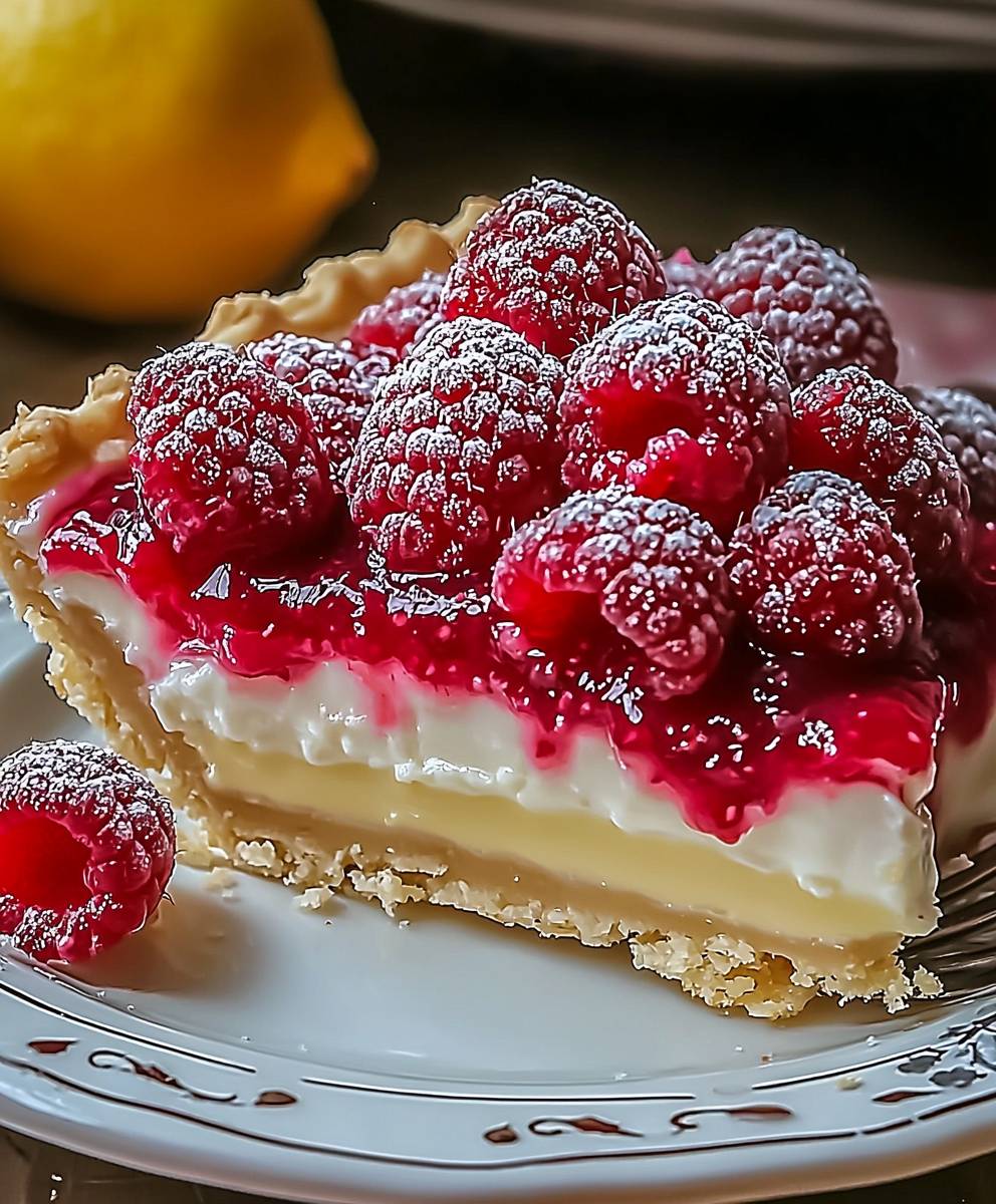 Lemon Raspberry Layered Pie