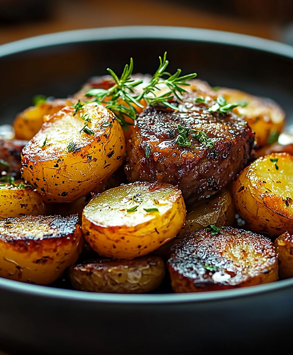 Honey Beef and Roasted Potatoes
