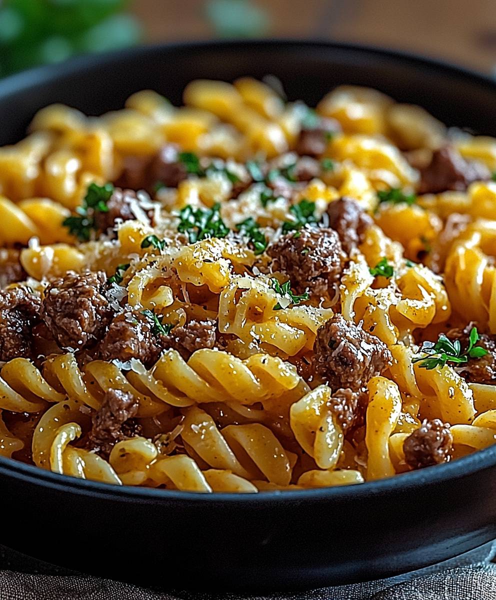 Beef and Cheddar Pasta