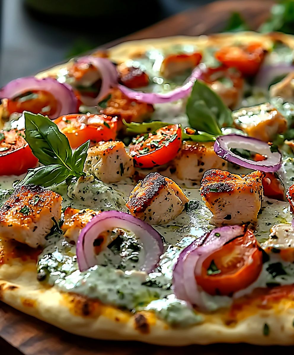 Tzatziki Chicken Naan Pizza