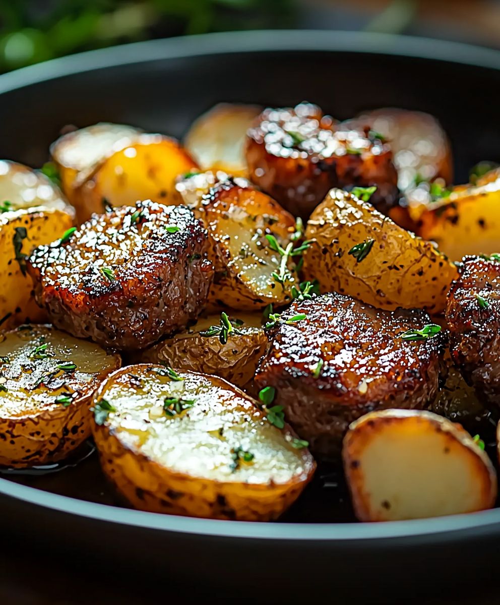 Honey Beef and Roasted Potatoes