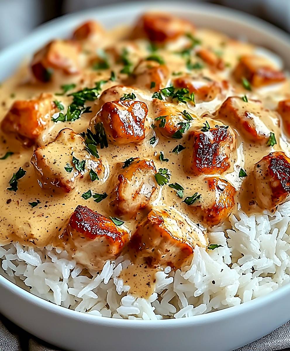 Creamy Smothered Chicken Rice