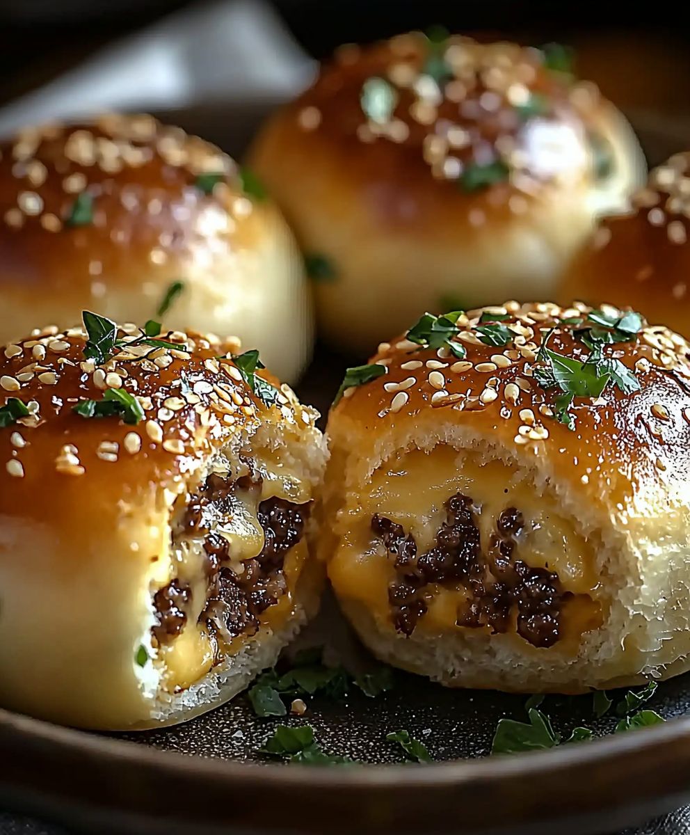 Garlic Parmesan Cheeseburger Bombs