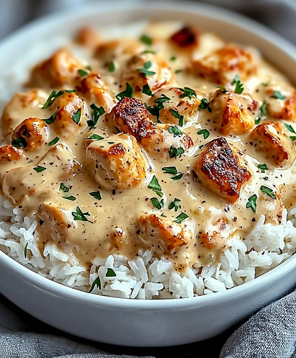 Creamy Smothered Chicken Rice