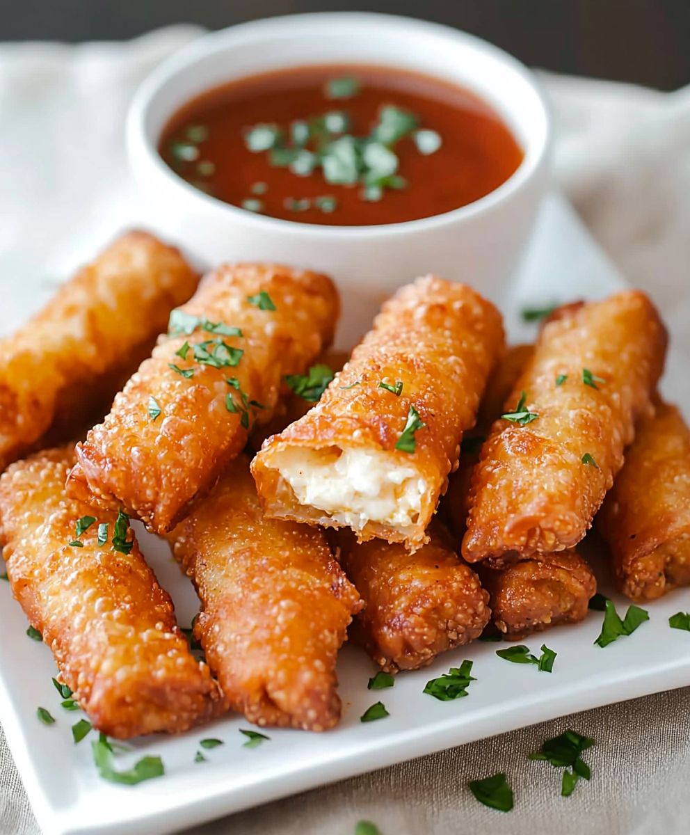 Crispy Wonton Mozzarella Sticks