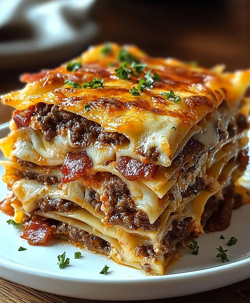 Parmesan Garlic Bacon Lasagna