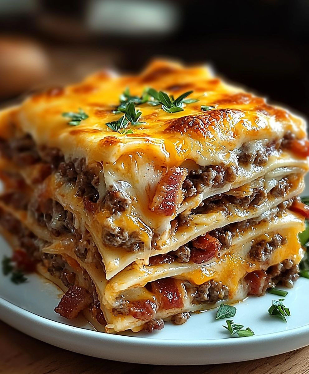 Parmesan Garlic Bacon Lasagna