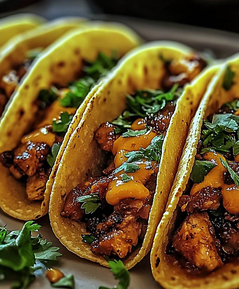 Garlic Butter Honey BBQ Tacos