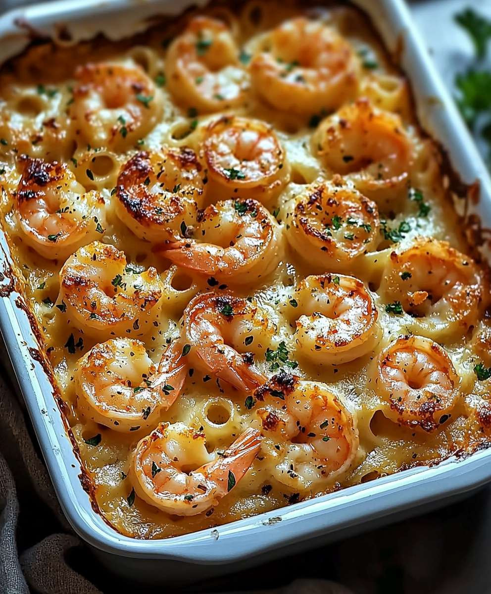 Shrimp Scampi Pasta Bake