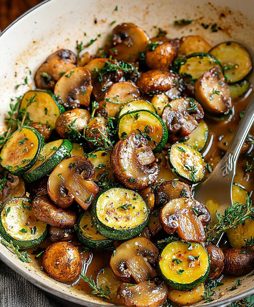 Skillet Zucchini Mushrooms Dish