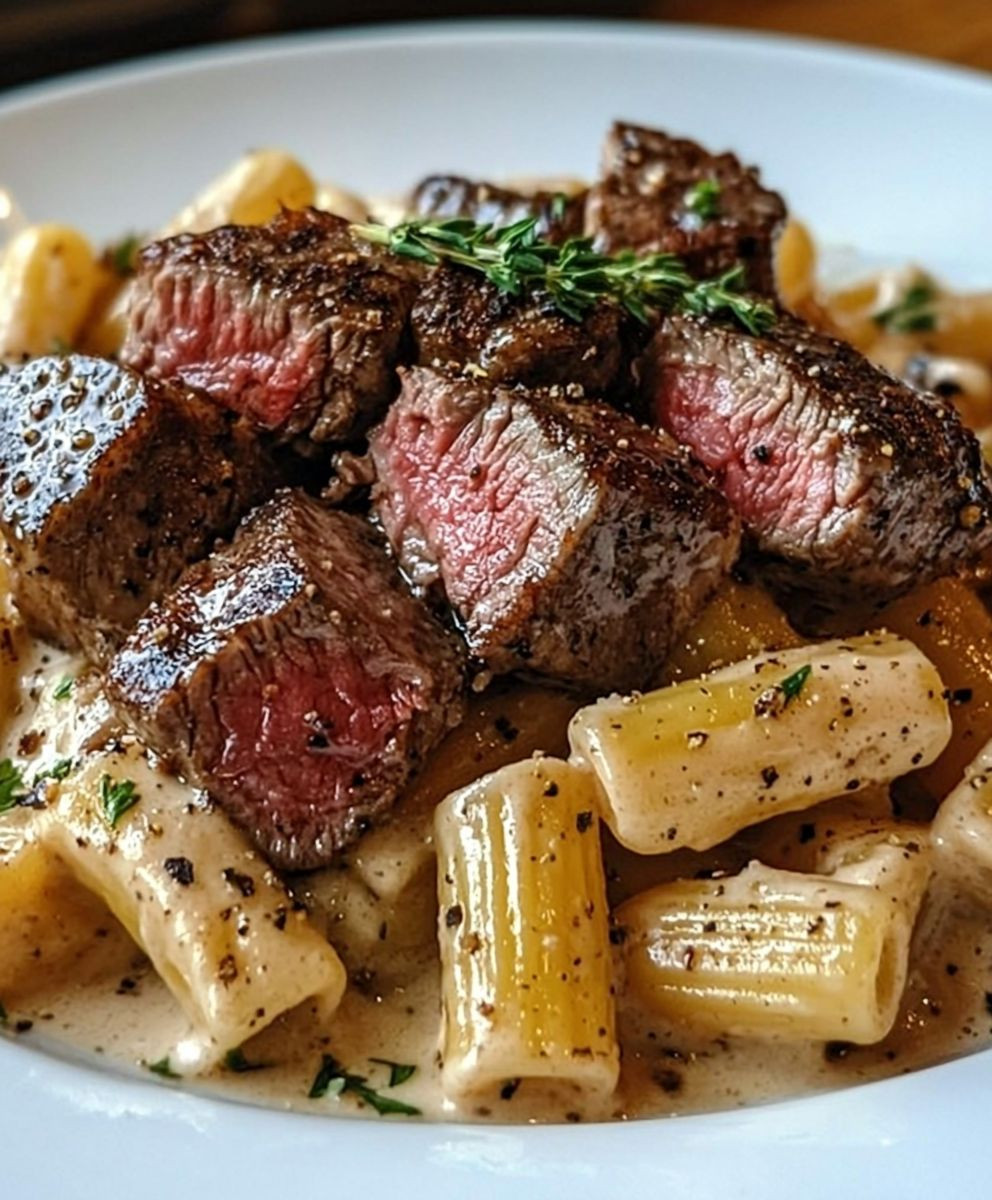 Tender Steak Creamy Pasta Dinner