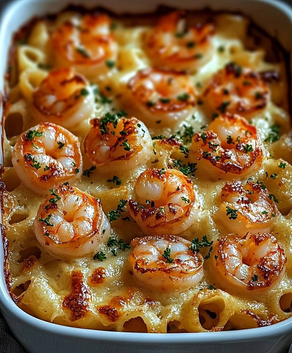Shrimp Scampi Pasta Bake