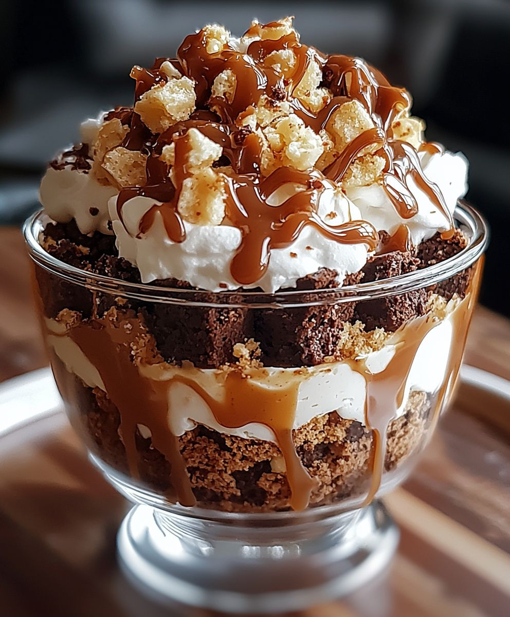 caramel cheesecake brownie trifle