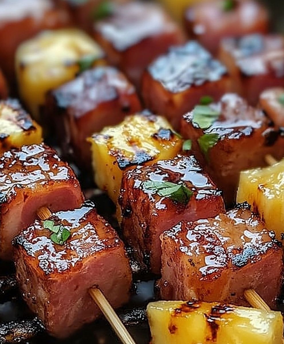 Ham pineapple skewers