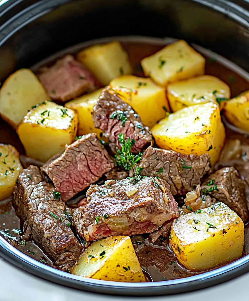 Slow Cooker Steak Casserole