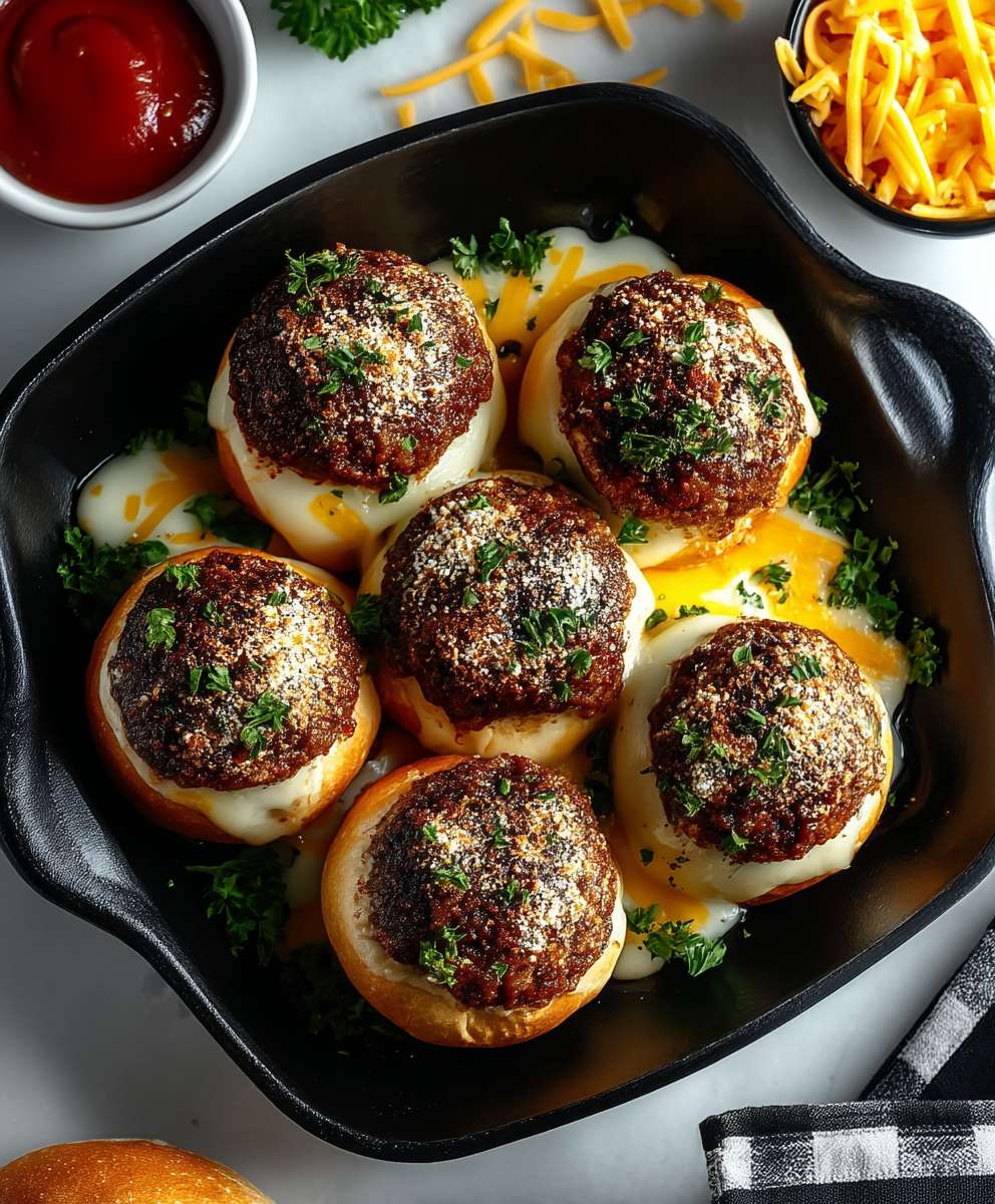 Garlic Parmesan Cheeseburger Bombs
