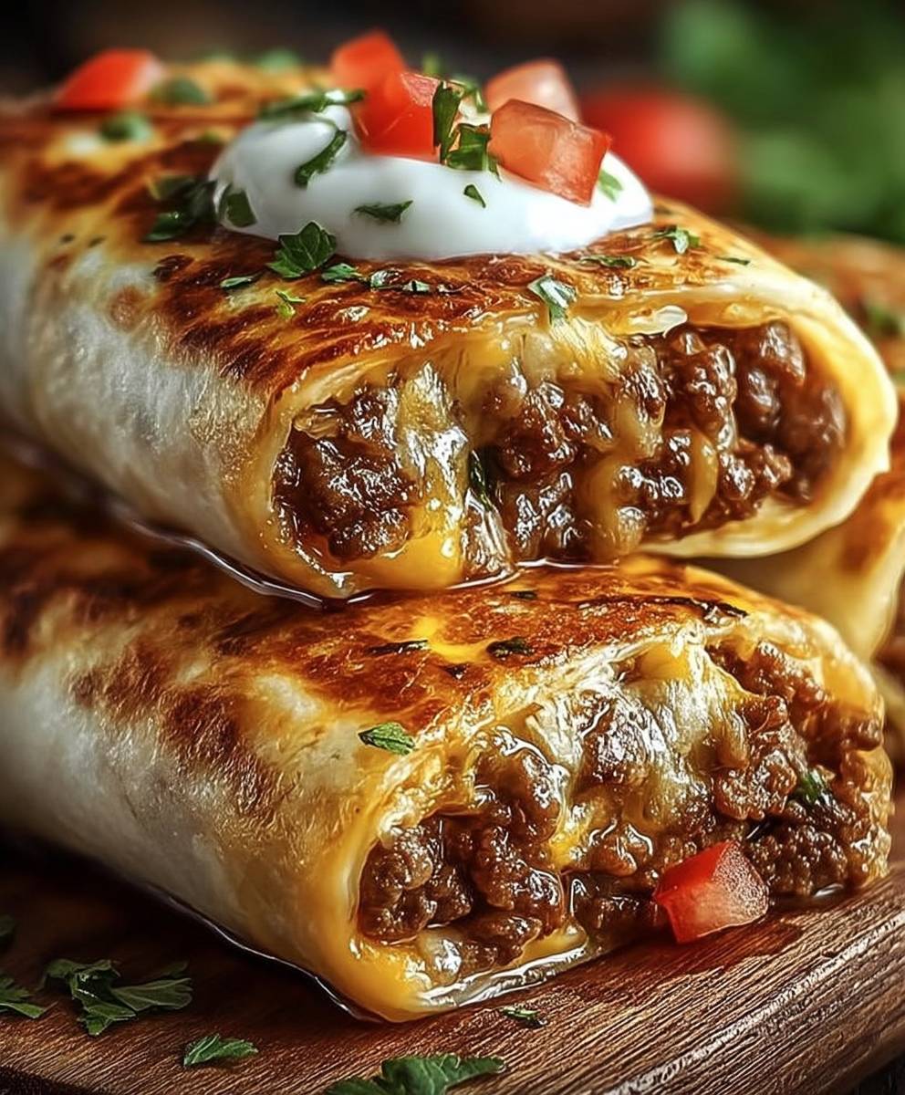 Cheesy Beef Burritos
