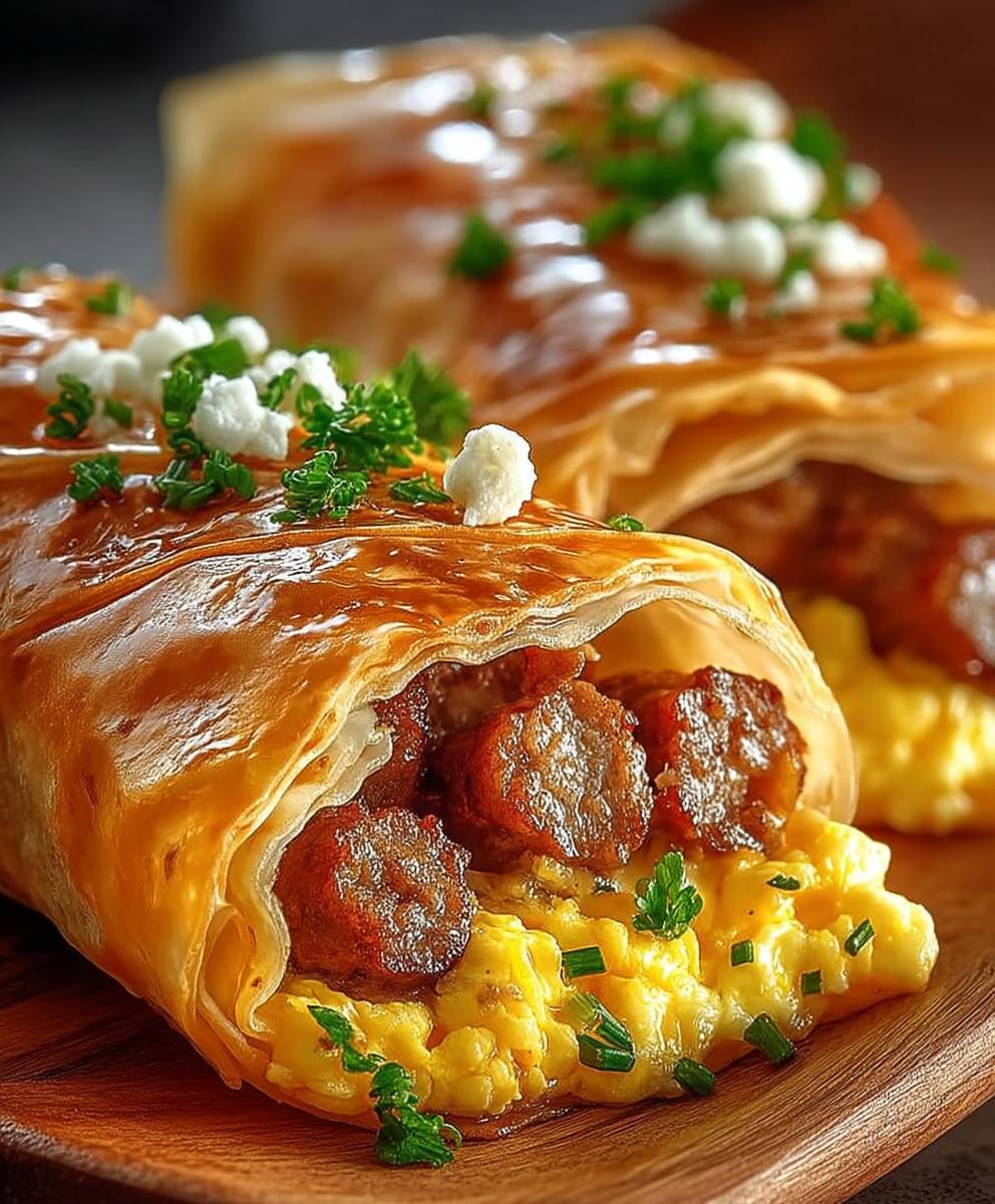 Sausage egg cheese roll ups