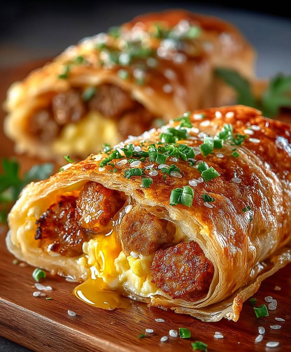 Sausage egg cheese roll ups