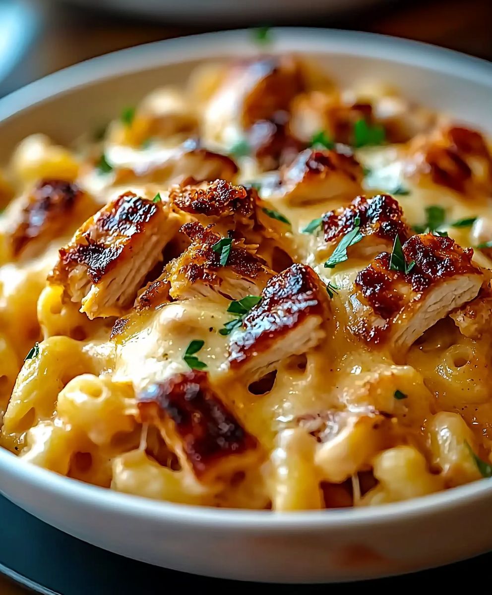 Shredded BBQ Chicken Mac and Cheese
