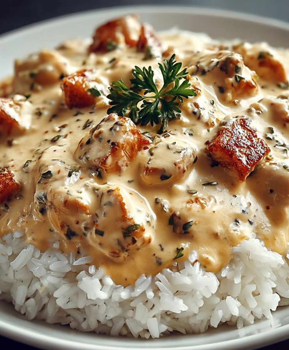 Smothered chicken and rice