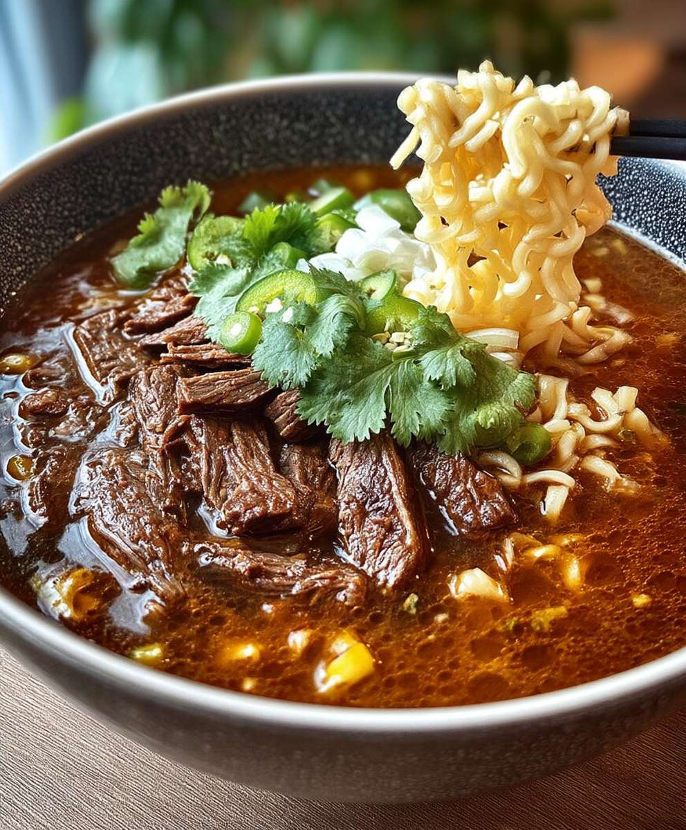 Birria Ramen Tender Beef