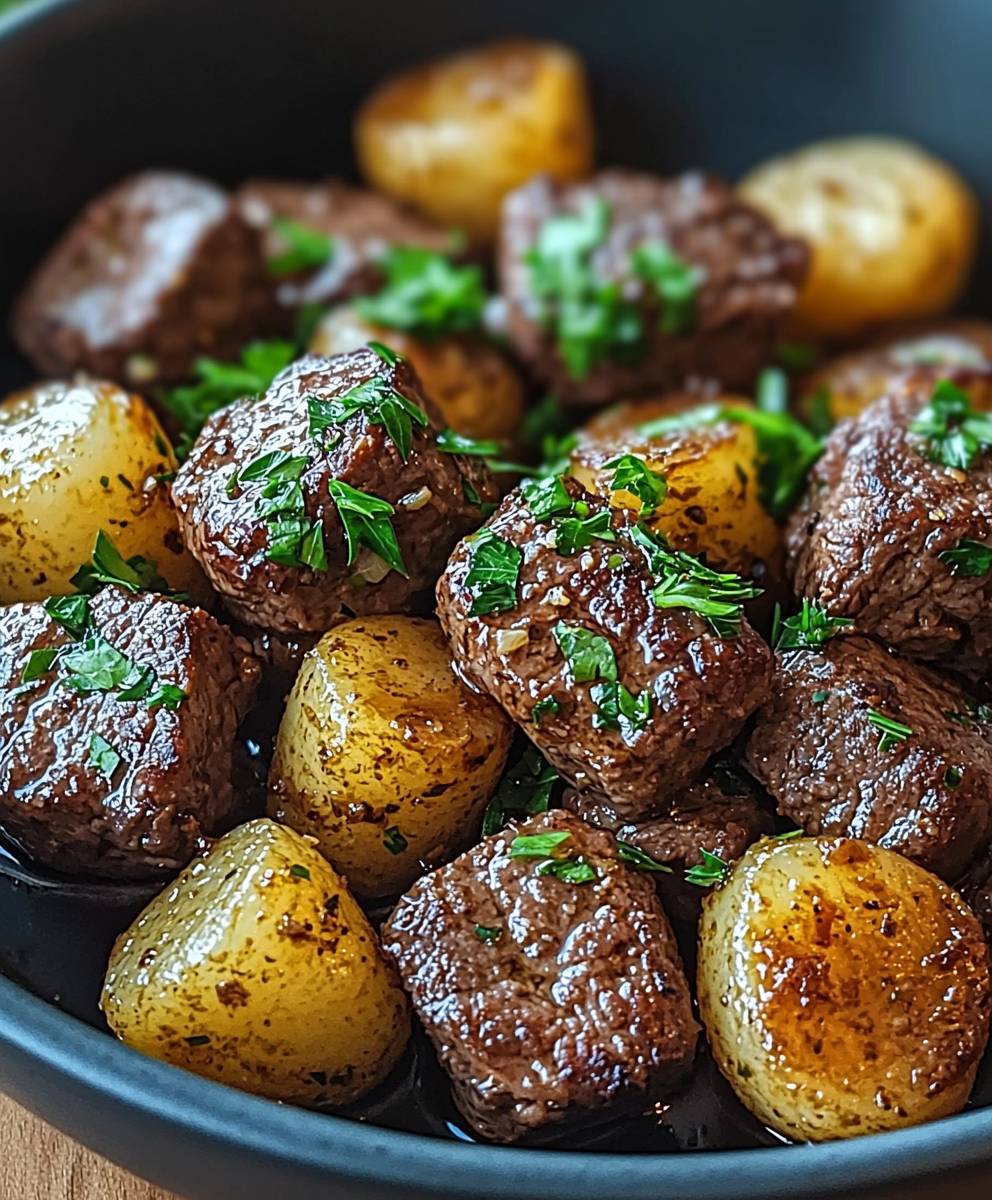 High protein garlic butter beef