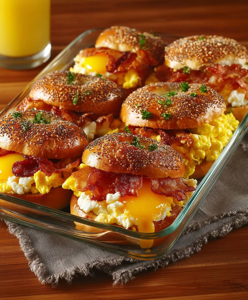 Bagel breakfast sliders