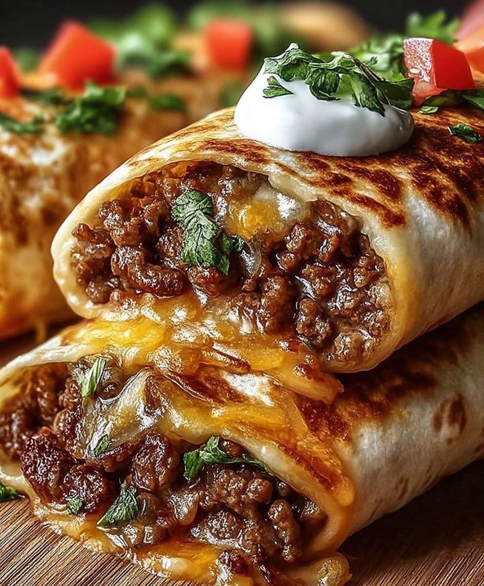 Cheesy Beef Burritos
