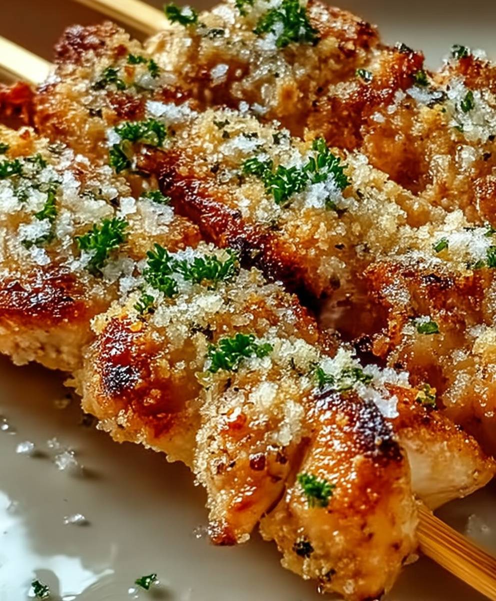 Garlic Parmesan Chicken Skewers