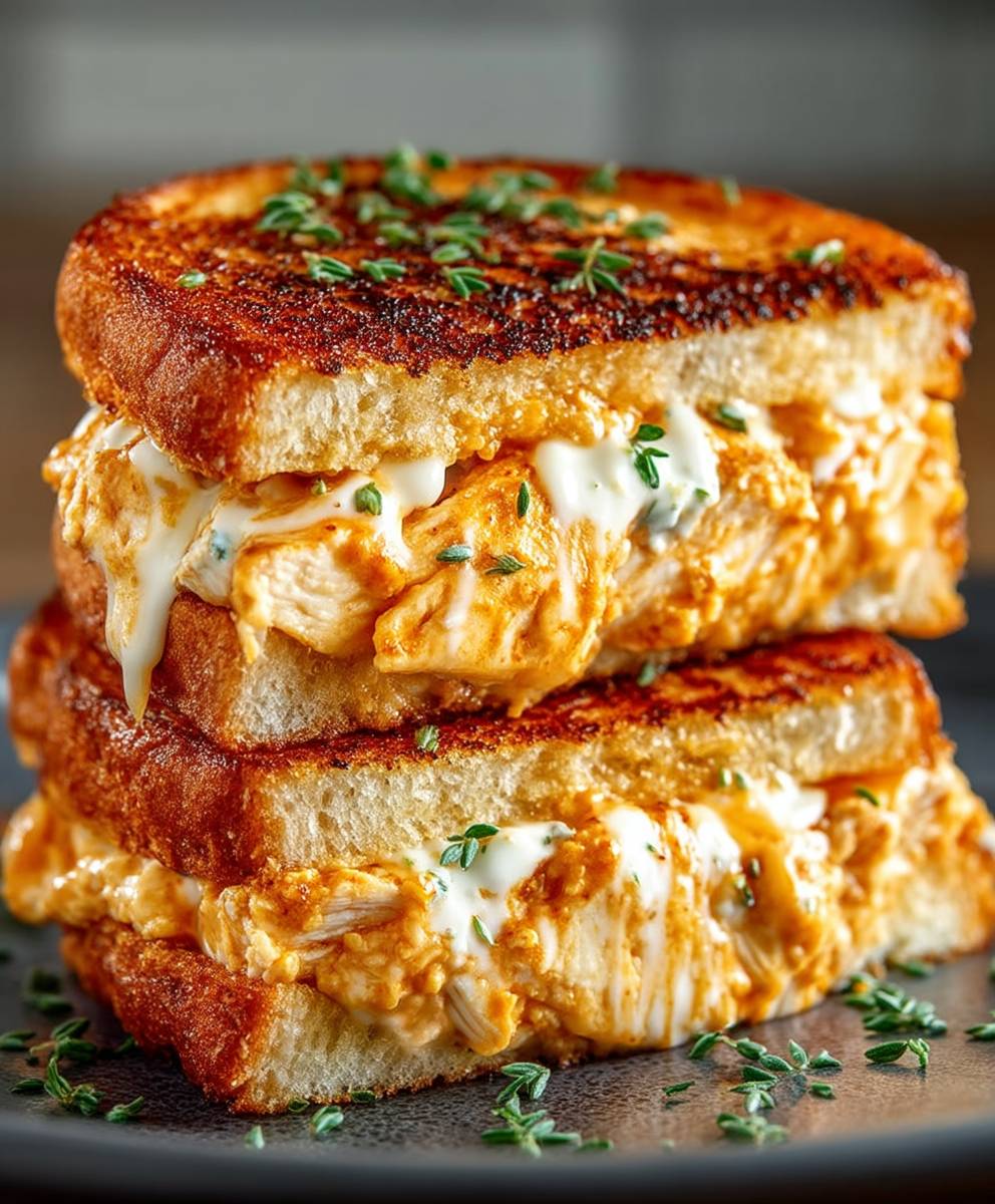 Buffalo chicken grilled cheese