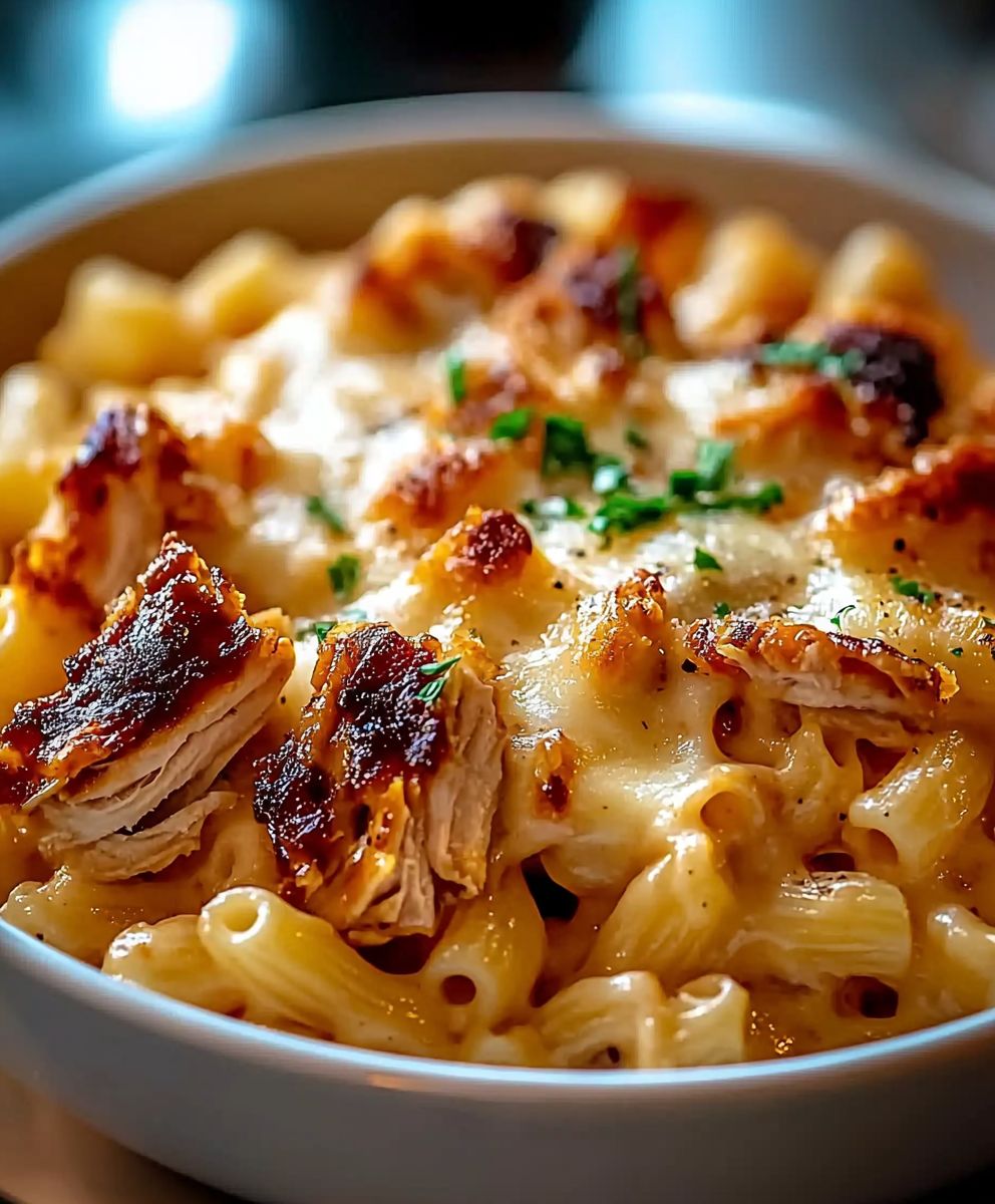 Shredded BBQ Chicken Mac and Cheese