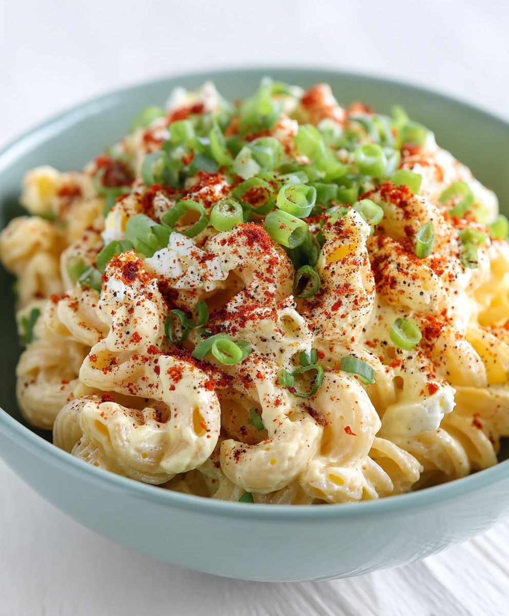 Deviled egg pasta salad