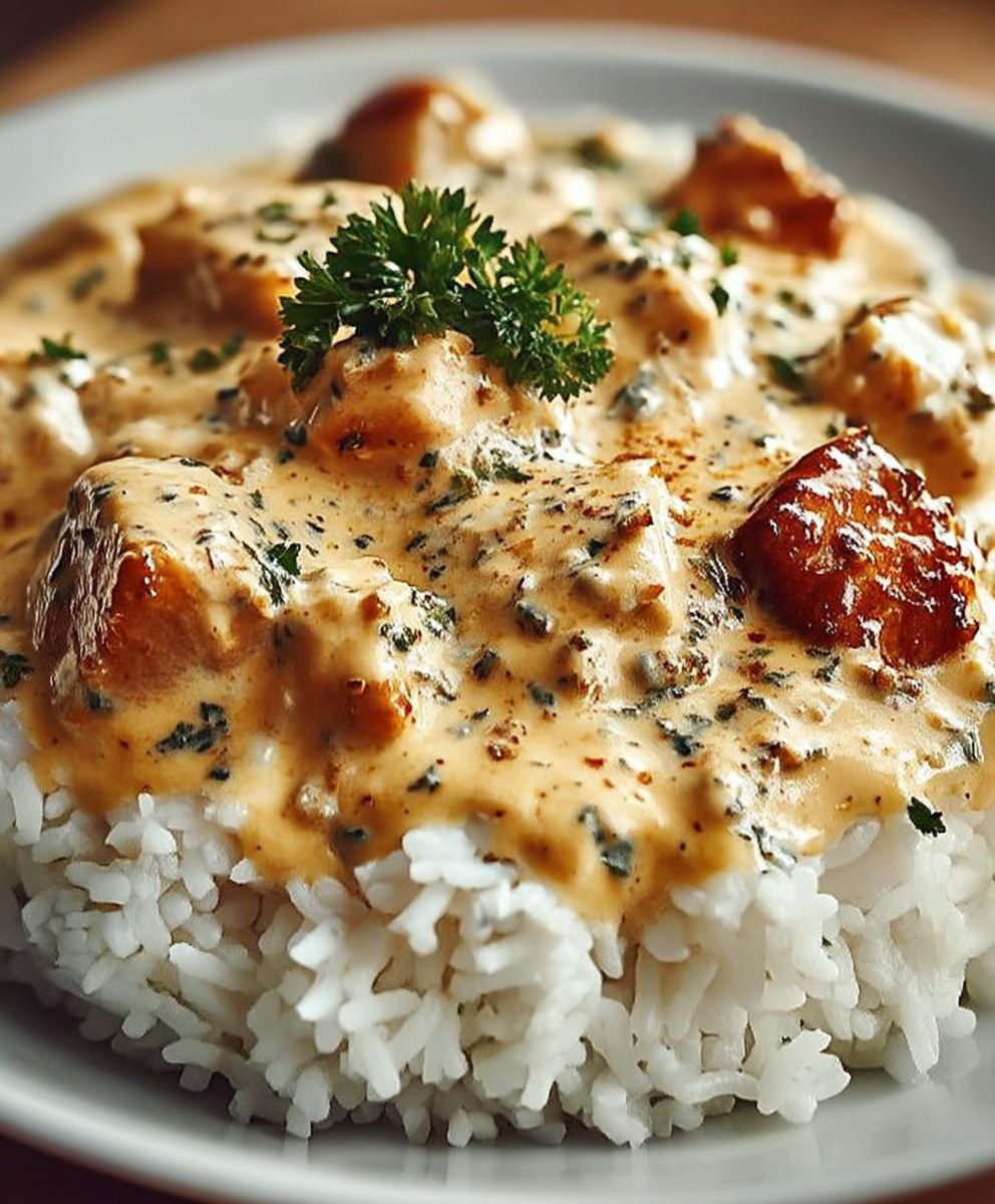 Smothered chicken and rice