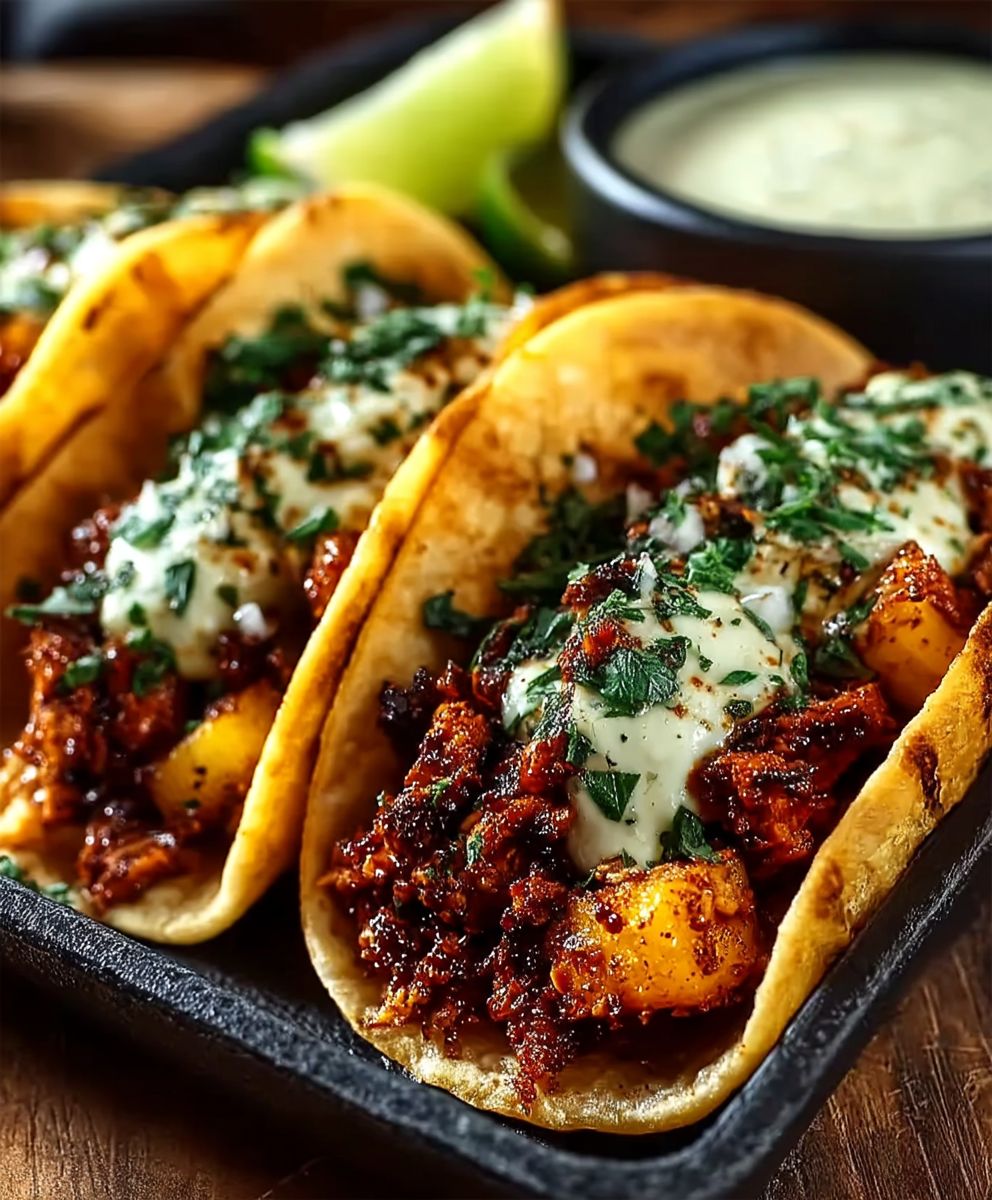Garlic butter chicken tacos