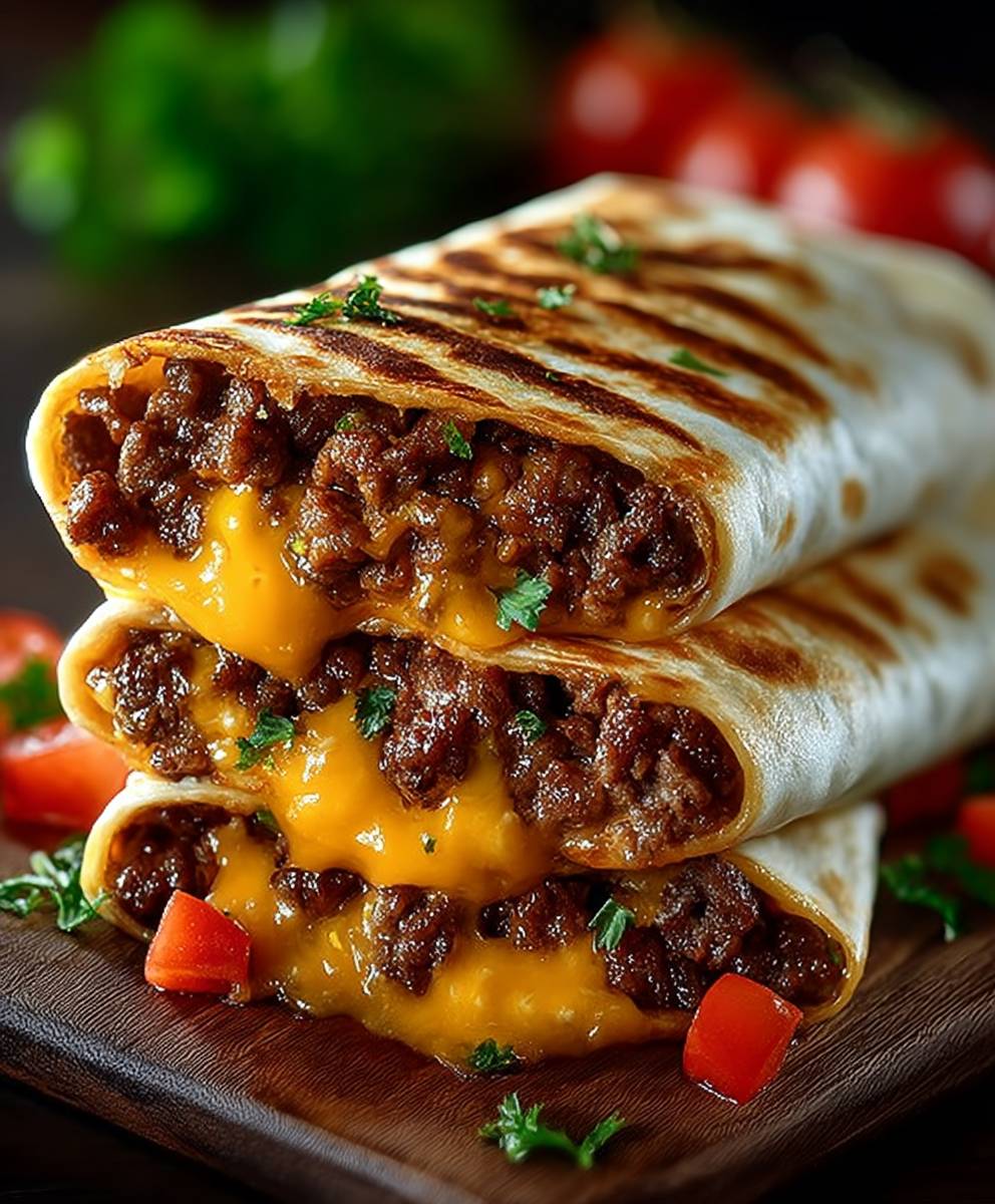 Grilled Cheeseburger Wraps