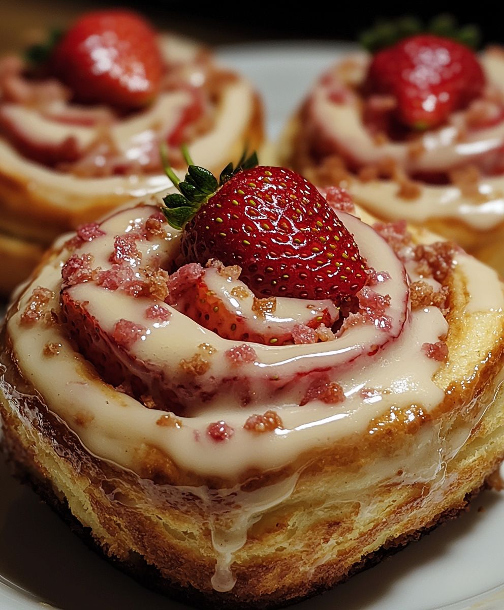 Strawberry Cheesecake Cinnabon Rolls