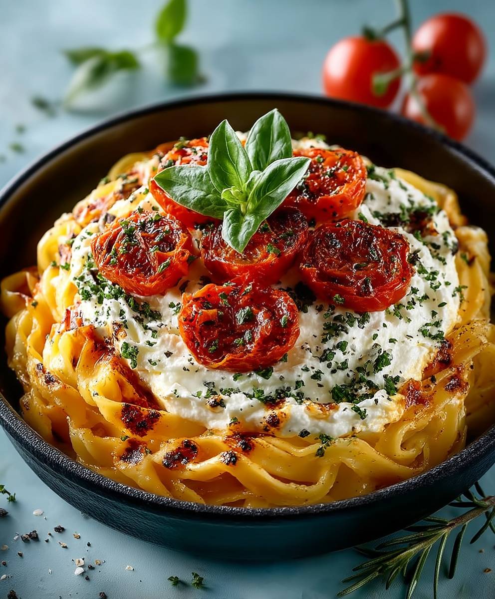 Tomato Garlic Ricotta Pasta