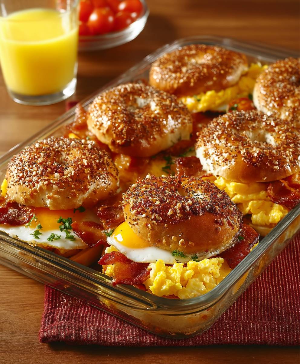Bagel breakfast sliders