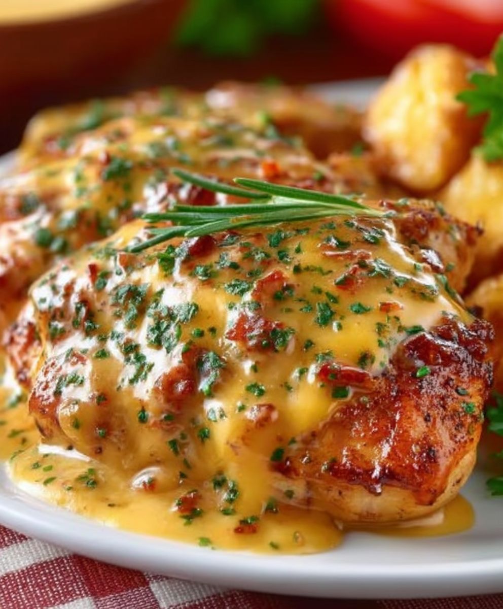 Smothered chicken jack cheese