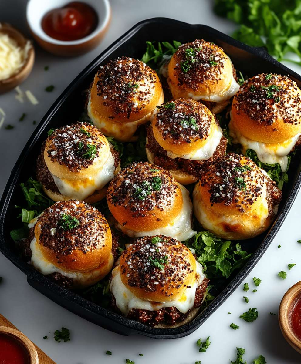 Garlic Parmesan Cheeseburger Bombs