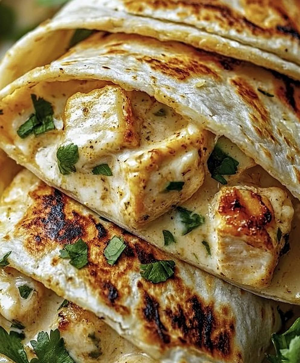 Cheesy Garlic Chicken Wraps