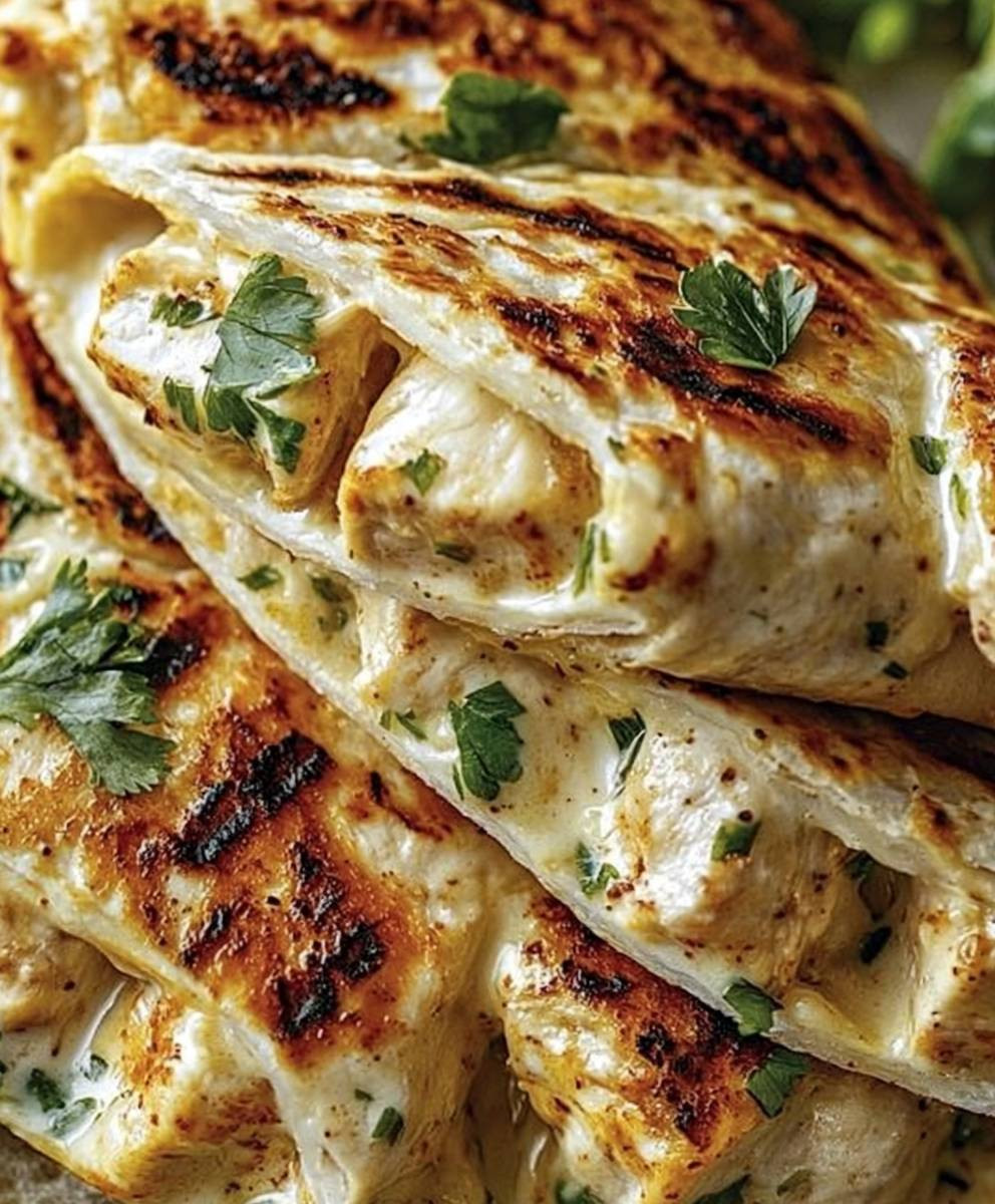 Cheesy Garlic Chicken Wraps