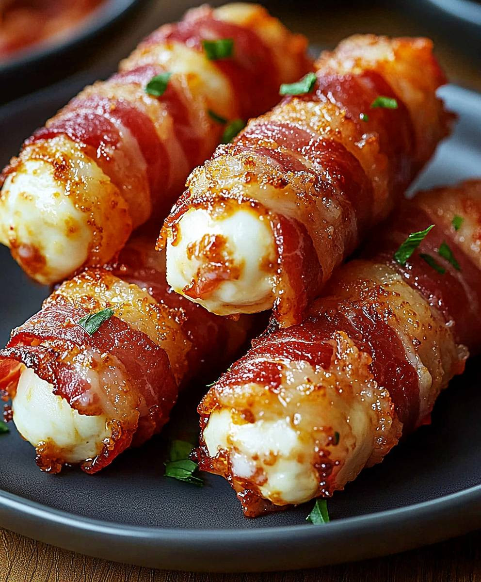 Cheesy Bacon-Wrapped Mozzarella Sticks