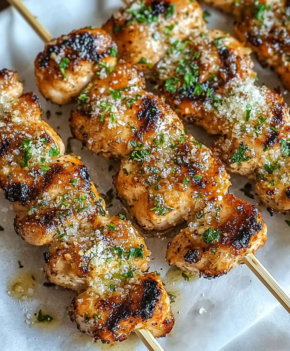Garlic Parmesan Chicken Skewers