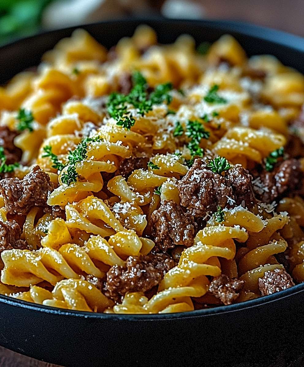 Beef and Cheddar Pasta